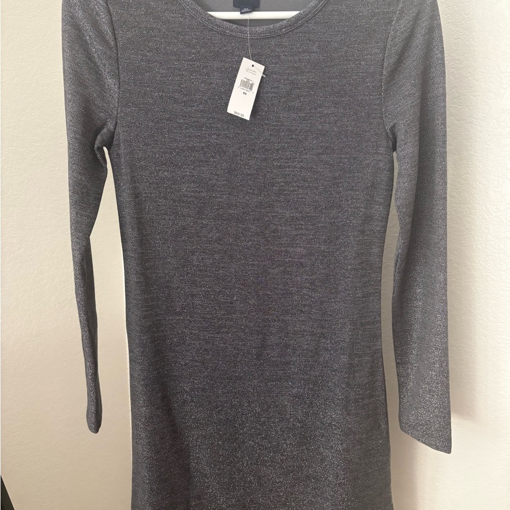 GAP Charcoal Gray Shimmer Ribbed Knit Dress - Picture 7 of 7